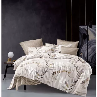   Lyra bézs virág mintás ágyneműhuzat garnitúra 3 részes