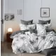 Lyra szürke fehér virág mintás ágyneműhuzat garnitúra 7 részes