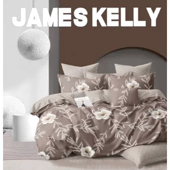   Maribel barna alapon fehér virág mintás ágyneműhuzat garnitúra 3 részes