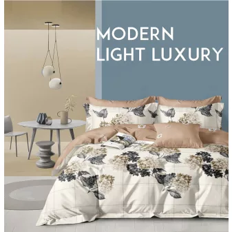   Maribel bézs hortenzia virág mintás ágyneműhuzat garnitúra 3 részes