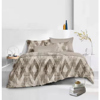   Draven bézs rombusz mintás ágyneműhuzat garnitúra 3 részes