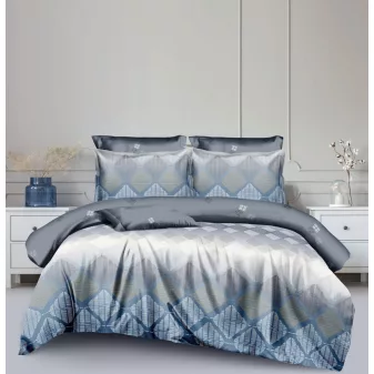   Draven kék rombusz mintás ágyneműhuzat garnitúra 3 részes