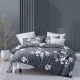 Aurora sötétszürke virág mintás ágyneműhuzat garnitúra 7 részes