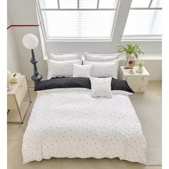   Arabella fehér pöttyös mintás ágyneműhuzat garnitúra 3 részes
