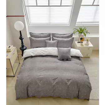   Arabella sötétszürke pöttyös mintás ágyneműhuzat garnitúra 3 részes