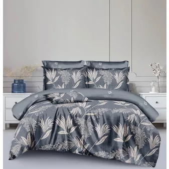   Aria antracit levél mintás ágyneműhuzat garnitúra 3 részes