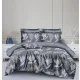 Aria antracit levél mintás ágyneműhuzat garnitúra 3 részes