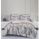 Aria szürke virág mintás leveles ágyneműhuzat garnitúra 3 részes