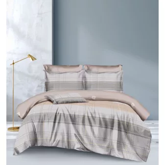   Kiara barna csíkos mintás ágyneműhuzat garnitúra 3 részes