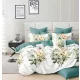Selyra zöld fehér virág mintás ágyneműhuzat garnitúra 3 részes