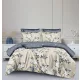 Elisa bézs kék virág mintás ágyneműhuzat garnitúra 7 részes