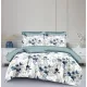 Elisa fehér alapon kék virág mintás ágyneműhuzat garnitúra 3 részes