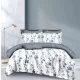 Elisa fehér alapon szürke virág mintás ágyneműhuzat garnitúra 7 részes