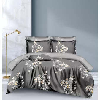   Elisa fekete alapon virág mintás ágyneműhuzat garnitúra 3 részes