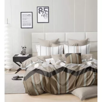   Virtu barna geometrikus mintás ágyneműhuzat garnitúra 3 részes