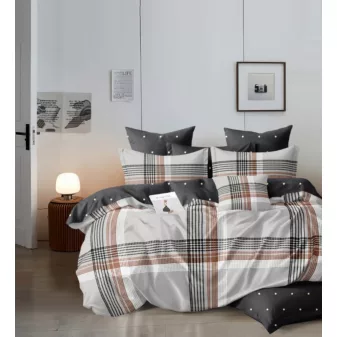   Virtu fekete barna csíkos mintás ágyneműhuzat garnitúra 3 részes