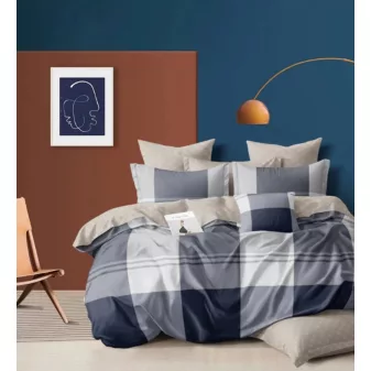   Virtu kék csíkos mintás ágyneműhuzat garnitúra 3 részes