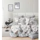 Liora fehér alapon virág mintás ágyneműhuzat garnitúra 3 részes