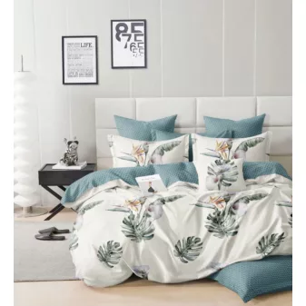   Liora kék fehér virág mintás ágyneműhuzat garnitúra 3 részes