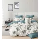Liora kék fehér virág mintás ágyneműhuzat garnitúra 3 részes