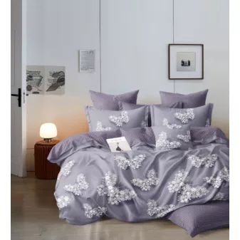   Liora lila alapon virág mintás ágyneműhuzat garnitúra 3 részes