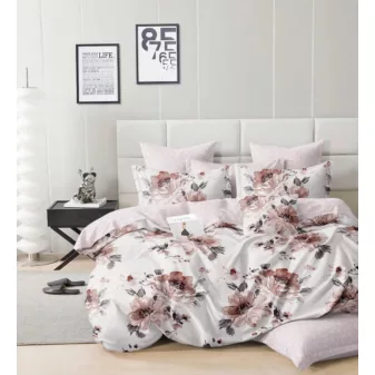   Liora pink fehér virág mintás ágyneműhuzat garnitúra 3 részes