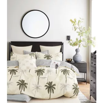   Palma bézs pálma mintás ágyneműhuzat garnitúra 3 részes