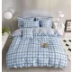 Selene fehér kék kocka mintás ágyneműhuzat garnitúra 3 részes