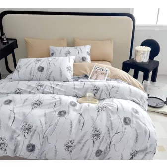   Palma fehér szürke pitypang mintás ágyneműhuzat garnitúra 3 részes