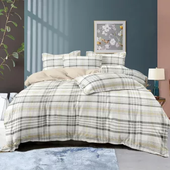   Selene sárga bézs csíkos mintás ágyneműhuzat garnitúra 3 részes