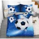 Evelis fehér kék focilabda mintás ágyneműhuzat garnitúra 3 részes