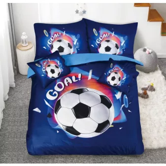   Evelis goal kék focilabda mintás ágyneműhuzat garnitúra 3 részes
