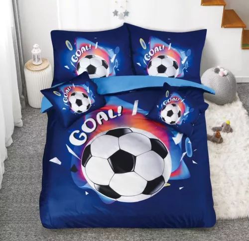 Evelis goal kék focilabda mintás ágyneműhuzat garnitúra 3 részes