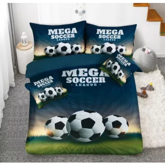   Evelis kékeszöld focilabda mintás ágyneműhuzat garnitúra 3 részes