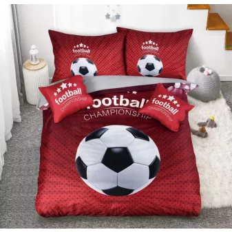   Evelis piros focilabda mintás ágyneműhuzat garnitúra 3 részes