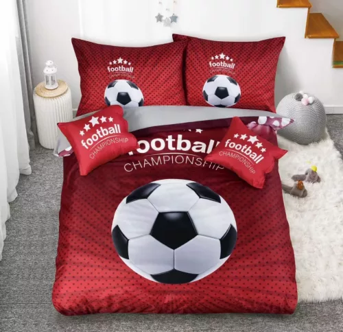 Evelis piros focilabda mintás ágyneműhuzat garnitúra 3 részes