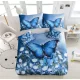 Velina kék pillangó mintás ágyneműhuzat garnitúra 3 részes