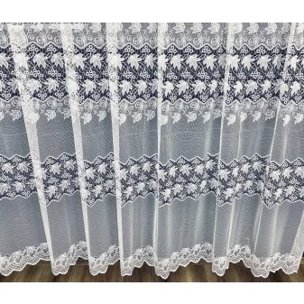 Kész függöny fehér alapon 3 sor csipke 300x160cm