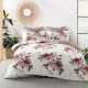 Nayla Flanel fehér rózsaszín virág mintás ágyneműhuzat garnitúra 7 részes