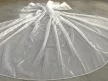 Kész luxus függöny fehér alapon ezüst karikás hullámos 300x150cm