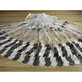 Kész hímzett függöny görög fekete 300x150cm