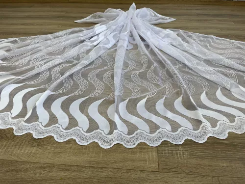 Kész függöny fehér alapon S hullámos 400x180cm