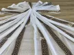 Kész függöny luxury fehér alapon görög barna 300x180cm