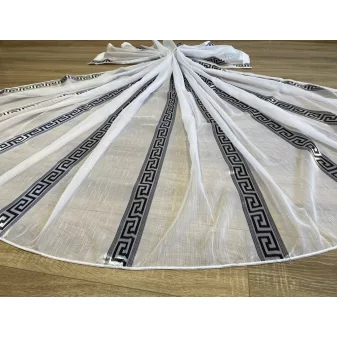   Kész függöny luxury fehér alapon görög szürke 300x180cm