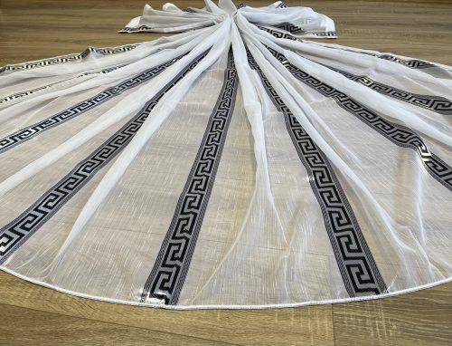 Kész függöny luxury fehér alapon görög szürke 300x260cm