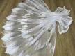 Kész Jacquard függöny fehér alapon csoki parkettás 300x170cm