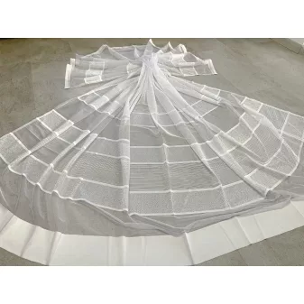   Kész függöny fehér alapon Jacquard 14 fehér csíkos 300x180cm