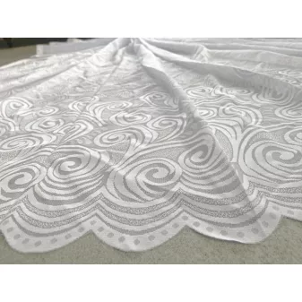   Kész függöny fehér alapon Jacquard 16 inda karika 300x250cm