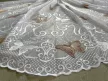 Kész függöny fehér alapon fehér barna lepkés 300x180cm
