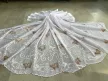 Kész függöny fehér alapon fehér barna lepkés 300x180cm